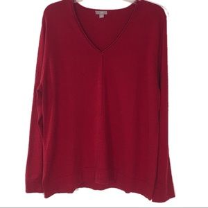 J Jill cotton viscose blend v neck sweater